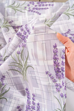 Lavender Patterned Tablecloth, Table Linen, Picnic Cloth