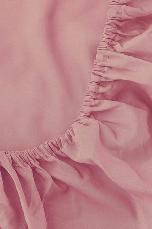 Powder Pink Cotton Double Fitted Sheet 160x200 cm
