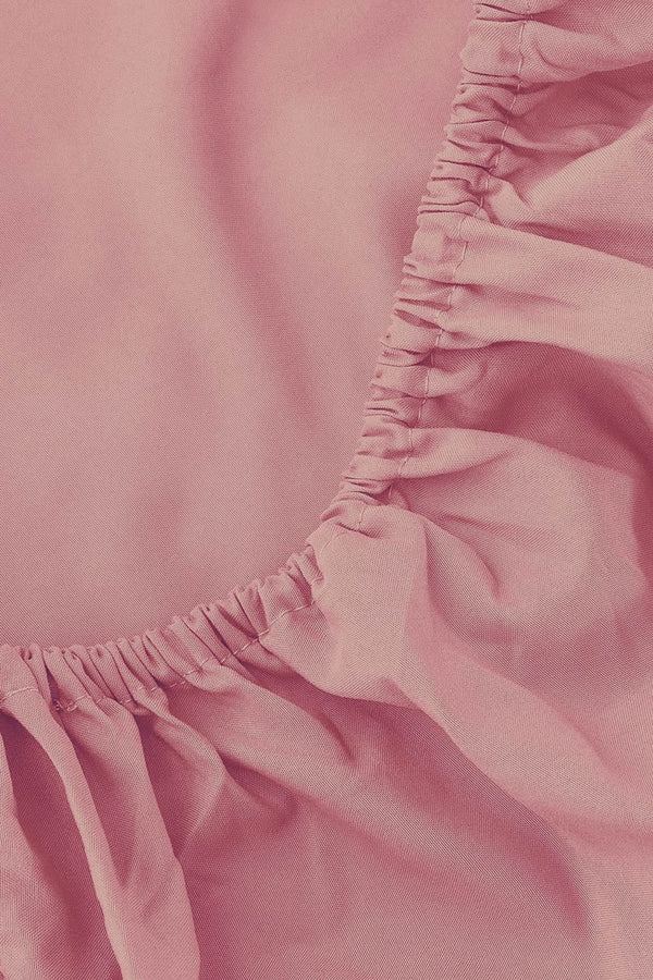Powder Pink Cotton Double Fitted Sheet 160x200 cm