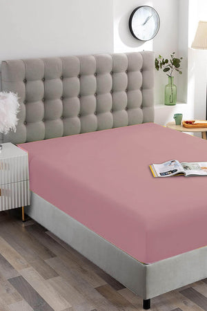 Powder Pink Cotton Single Fitted Sheet 100x200 cm