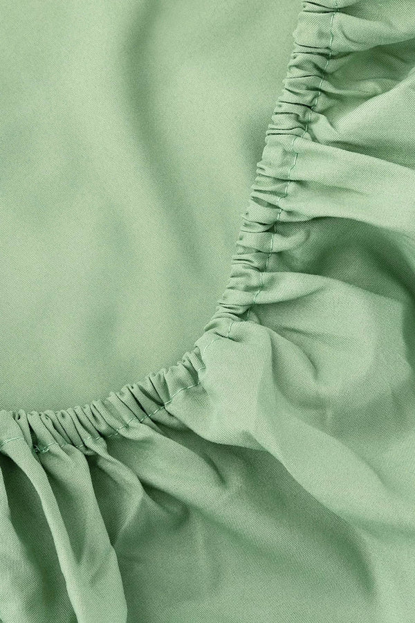 Green Cotton Single Fitted Sheet 100x200 cm