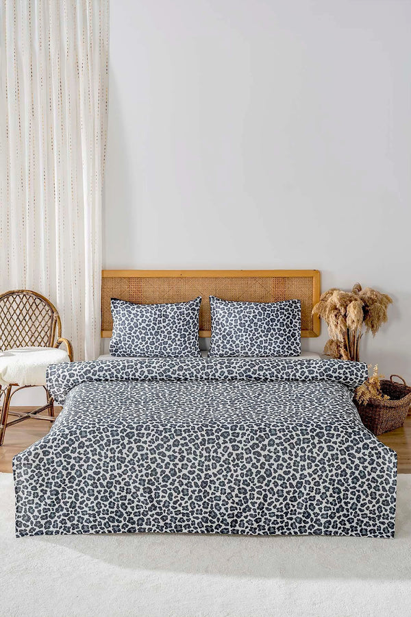 Leopard Black Double Size Printed Bedspread 200 x 220 cm