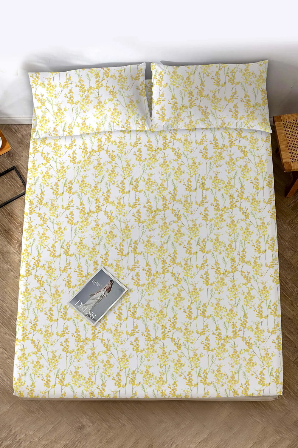 Lorisa Yellow Double Cotton Sheet