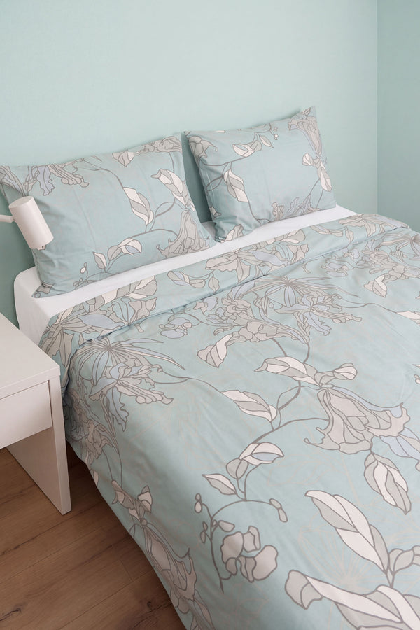 Mint Liora Ranforce Double Duvet Cover Set 4-Piece
