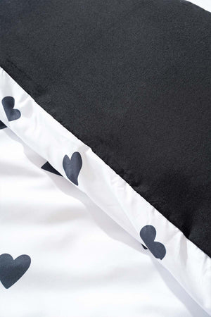 Black Mini Hearts Duvet Cover Set – Cotton