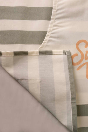 Green Striped Liquid-Resistant Kitchen Apron