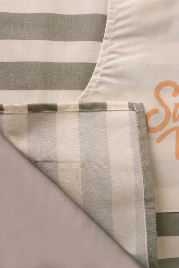 Green Striped Liquid-Resistant Kitchen Apron