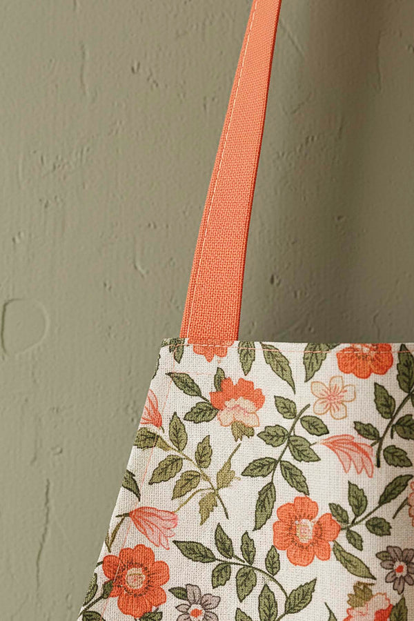 Floral Liquid-Resistant Kitchen Apron