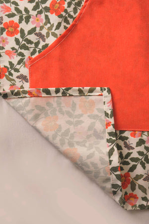 Floral Liquid-Resistant Kitchen Apron