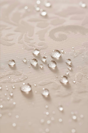 Jumbo Cream Jacquard Tablecloth – Liquid Repellent, Stain Resistant, 100% Polyester, 160x220 cm