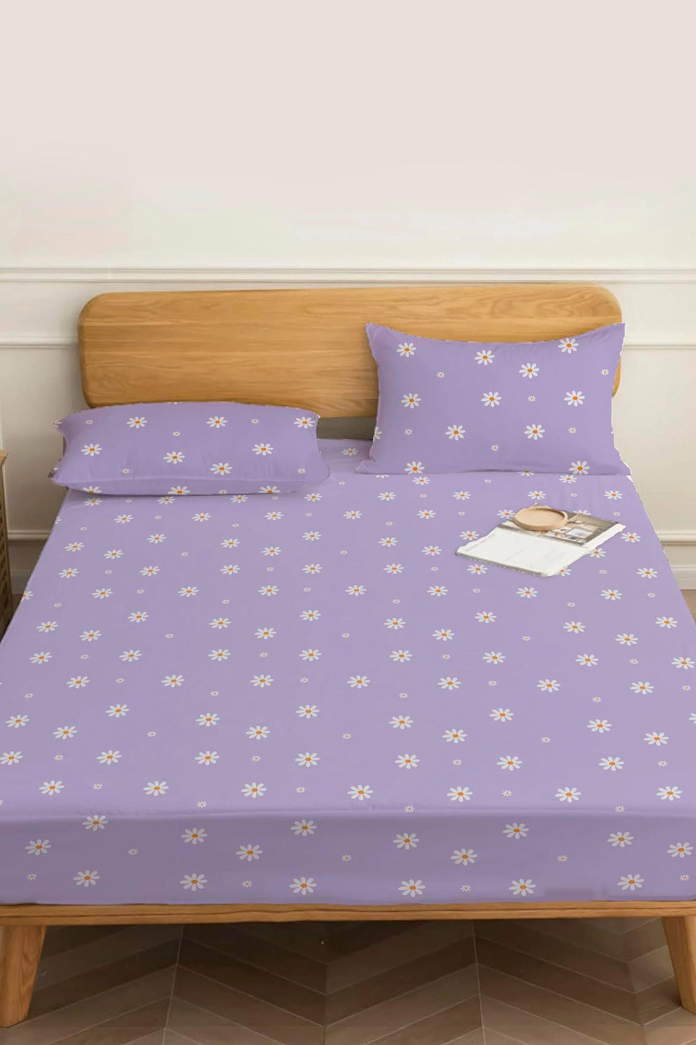 Purple Daisy Double Bed Sheet Cotton