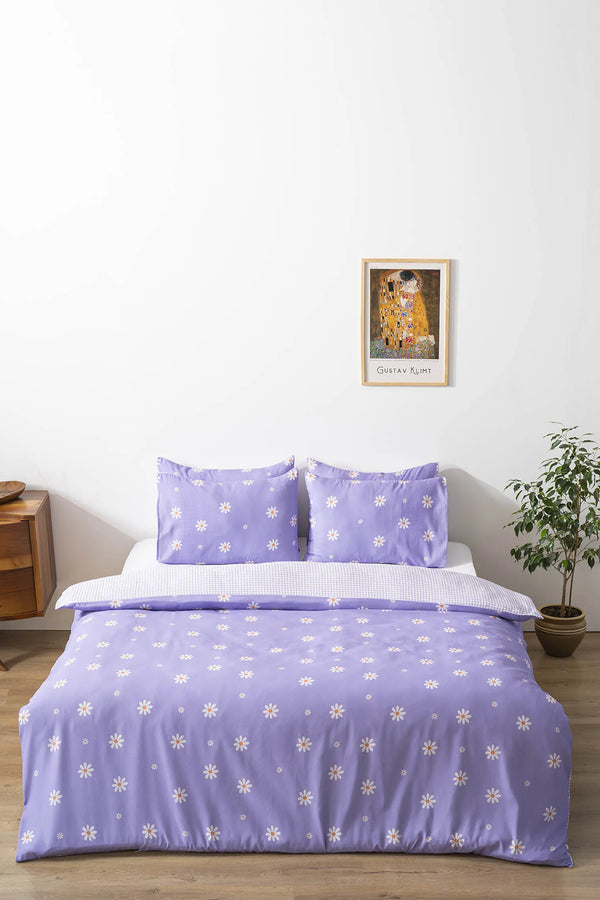 Purple Daisy Outlet Double Duvet Cover Set – Cotton