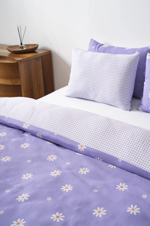 Purple Daisy Outlet Double Duvet Cover Set – Cotton