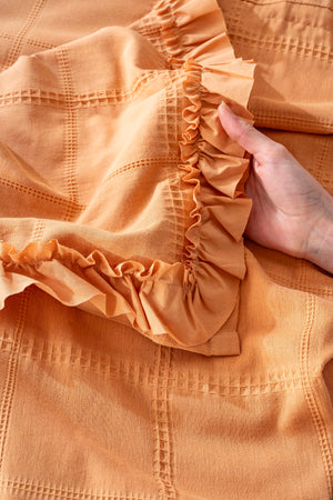 Fiorella Orange Double Embroidered Bedspread Set 6 Piece Sleep & Dowry Set