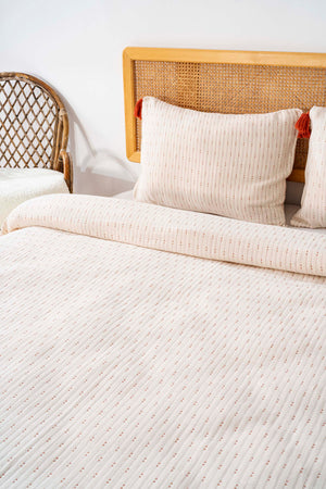 Hermes Kiremit Double Bedspread Set with Tassels - 3 Piece Sleep & Bridal Set - 100% Cotton