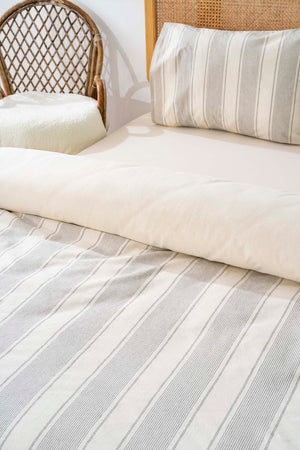 Nenas Anthracite Double Bed Duvet Cover Set 4 Pieces 100% Cotton