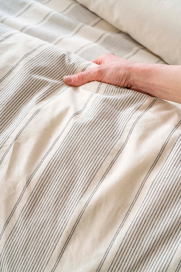 Nenas Anthracite Double Bed Duvet Cover Set 4 Pieces 100% Cotton