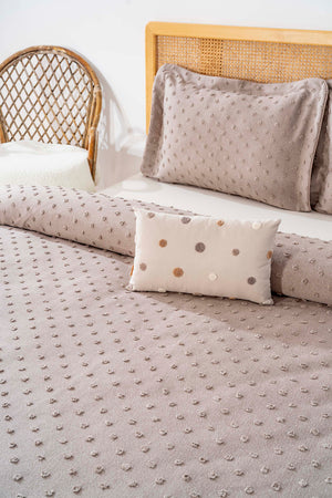 Talya Vizon Punch Embroidered Double Bedspread Set 4 Pieces Sleep & Dowry Set