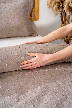 Talya Vizon Punch Embroidered Double Bedspread Set 4 Pieces Sleep & Dowry Set