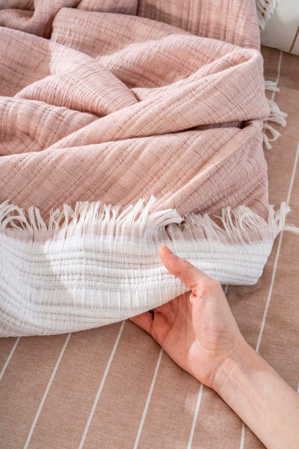 Effect Pudra Double Bedspread with Duvet Cover - 8 Piece Bridal Set