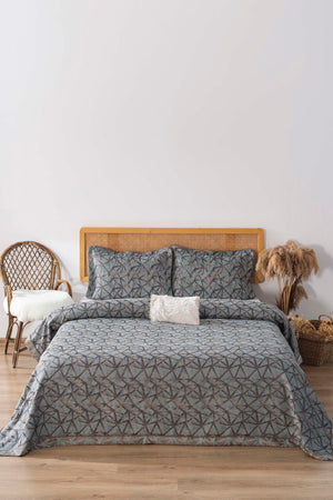 Eliz Green Double Bedspread Set 4 Pieces Sleep & Dowry Set