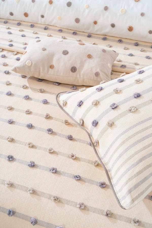 Harmony Cream Double Embroidered Duvet Cover Set - 8 Piece Bridal Set