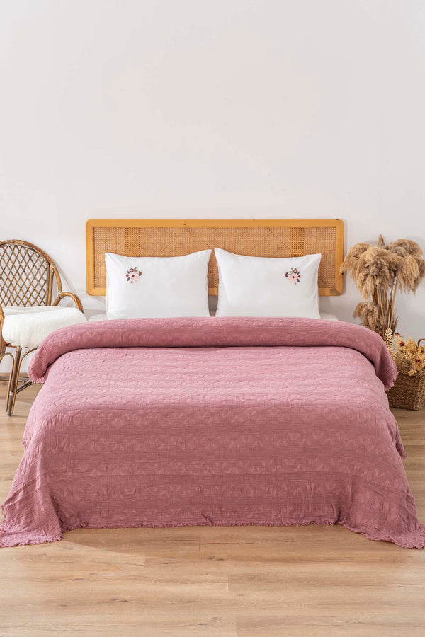 Felix Rose Embroidered Double Bed Quilt Set 4 Pieces Sleep & Dowry Set