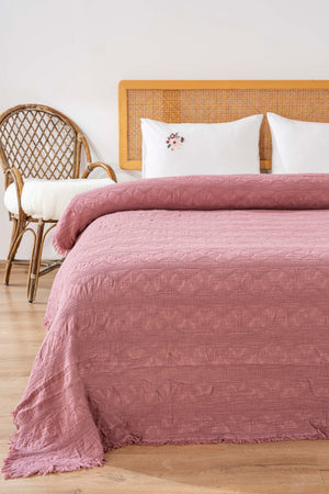 Felix Rose Embroidered Double Bed Quilt Set 4 Pieces Sleep & Dowry Set