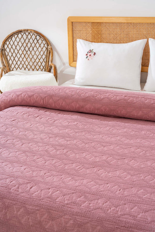 Felix Rose Embroidered Double Bed Quilt Set 4 Pieces Sleep & Dowry Set