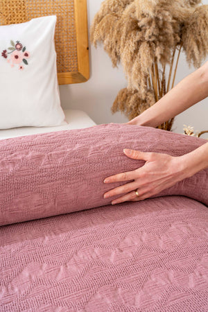 Felix Rose Embroidered Double Bed Quilt Set 4 Pieces Sleep & Dowry Set