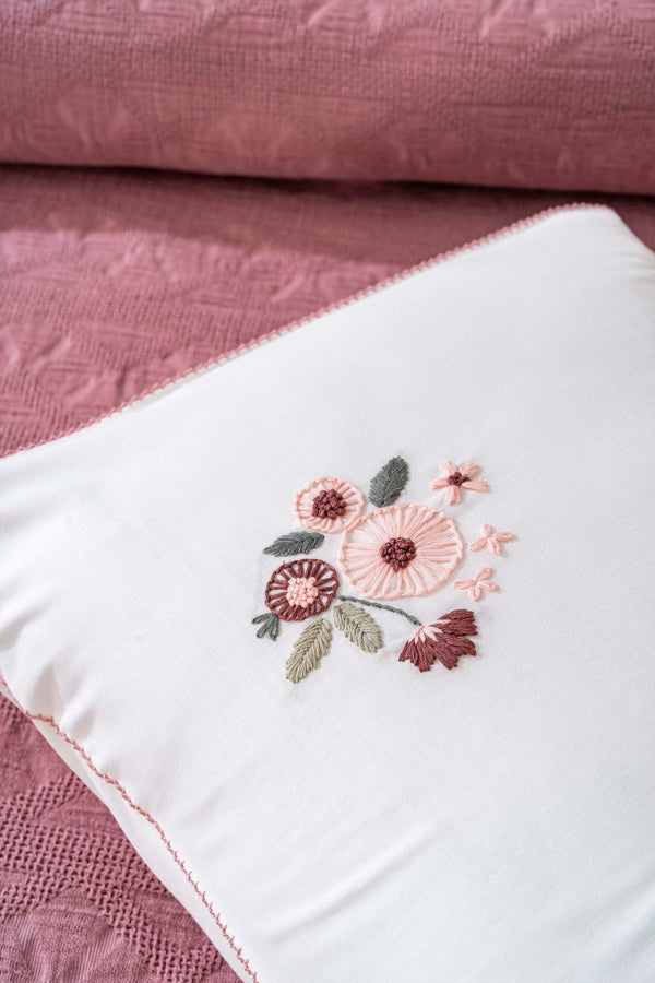 Felix Rose Embroidered Double Bed Quilt Set 4 Pieces Sleep & Dowry Set