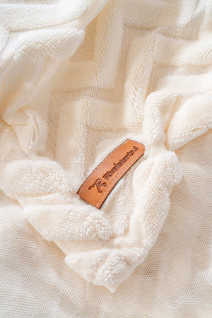 Jacquard Raschel Scandinavian Bohemian Punch Zigzag Pattern Double Bedspread