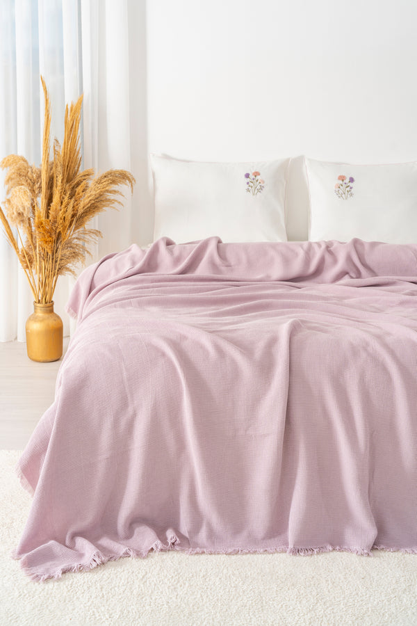 Missera Rose Embroidered 4-Piece Bridal Quilt Set – Polycotton Bedspread, Sheet & Shams, Queen Size