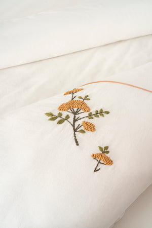 Donna Beige Donna Beige Embroidered 6-Piece Bridal Duvet Set – Polycotton Fabric, Zipper, Queen Size
