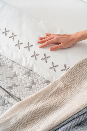Mode Gray Embroidered 8-Piece Bridal/Quilt Set – Polycotton Duvet Cover, Bedspread & Sheet Set, Queen/King Size