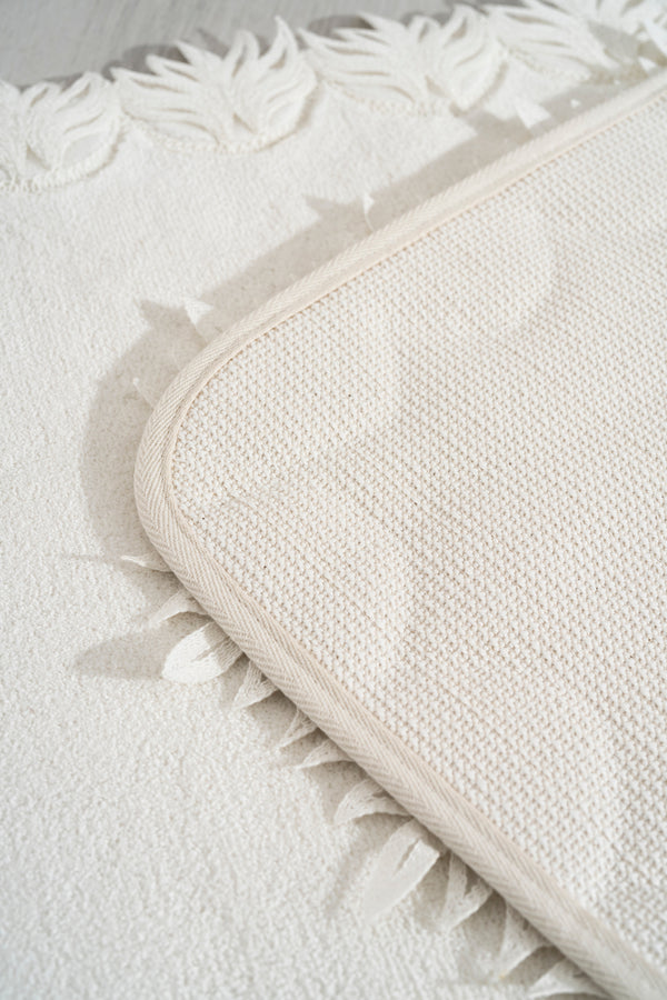 Bella Ecru 2-Piece Washable Bath Mat Set – Soft & Absorbent, 60x100 cm / 50x60 cm