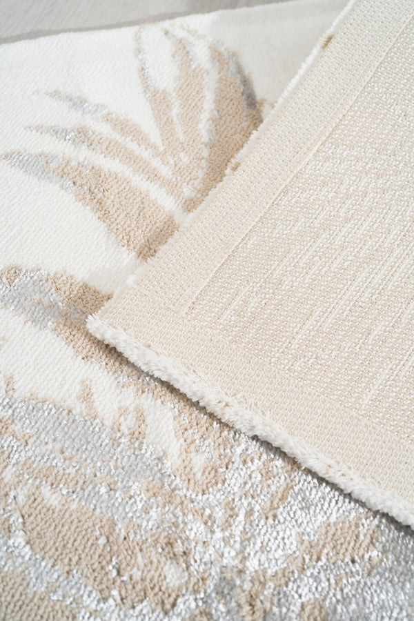 Felix Ecru 2-Piece Washable Bath Mat Set – Soft & Absorbent, 60x100 cm / 50x60 cm