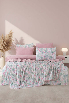 Cherie Double 7-Piece Bridal/Quilt Set – Polycotton Duvet Cover, Bedspread & Sheet Set, King/Cal-King Size