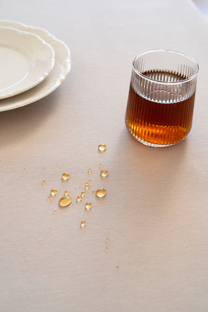 Florita Cappuccino Embroidered Stain-Resistant Tablecloth(160x220 cm)