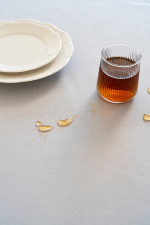 Florita Grey Embroidered Stain-Resistant Tablecloth(160x220 cm)