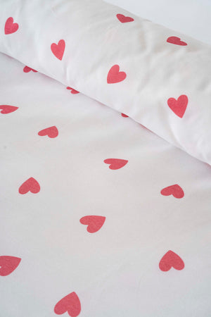 Red Heart Single Duvet Cover Set – Cotton
