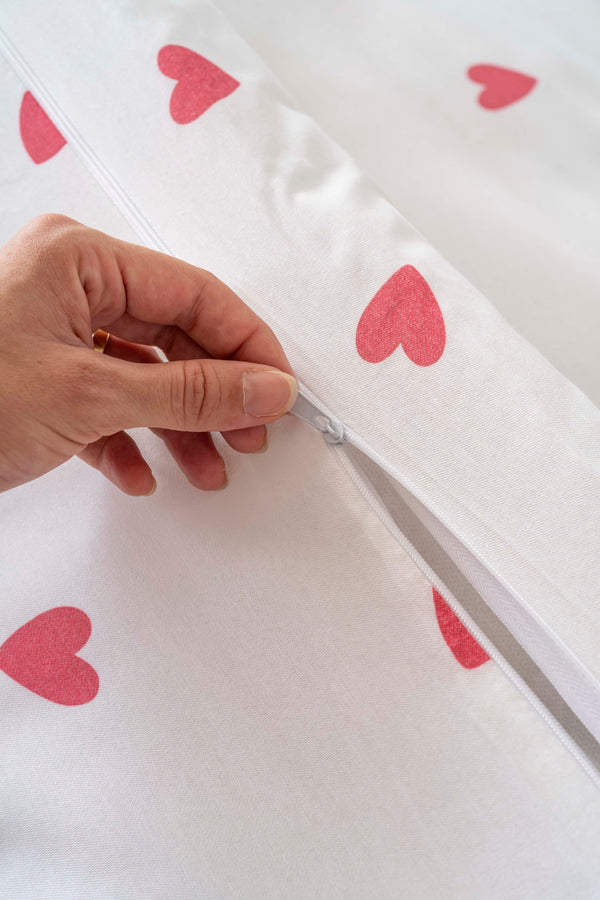 Red Heart Double Bedding Set Cotton