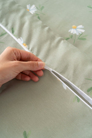 Green Daisy Outlet Double Bedding Set – Cotton