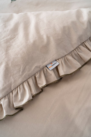 Florita Cappuccino Double Bed Embroidered Duvet Cover Set & Wedding Set 100% Cotton