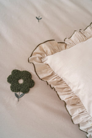 Florita Cappuccino Double Bed Embroidered Duvet Cover Set & Wedding Set 100% Cotton