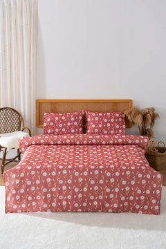 Dusty Rose Daisy Outlet Double Printed Bedspread 200 x 220 cm