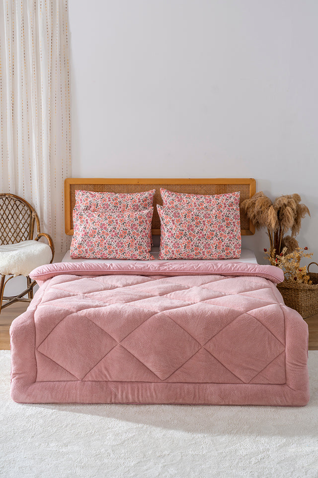 Powder Pink Loura Double-Sided Deluxe Wellsoft Duvet 195x215 cm