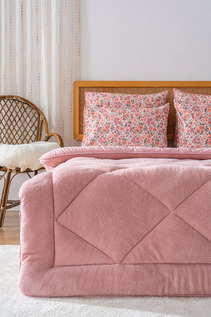 Powder Pink Loura Double-Sided Deluxe Wellsoft Duvet 195x215 cm