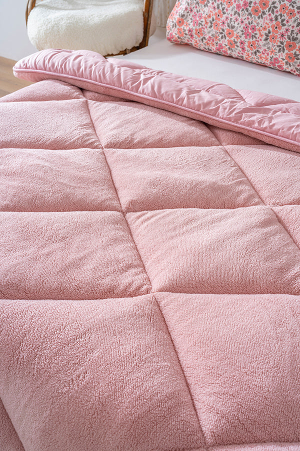 Powder Pink Loura Single-Sided Double-Sided Lux Wellsoft Quilt 155x215 cm