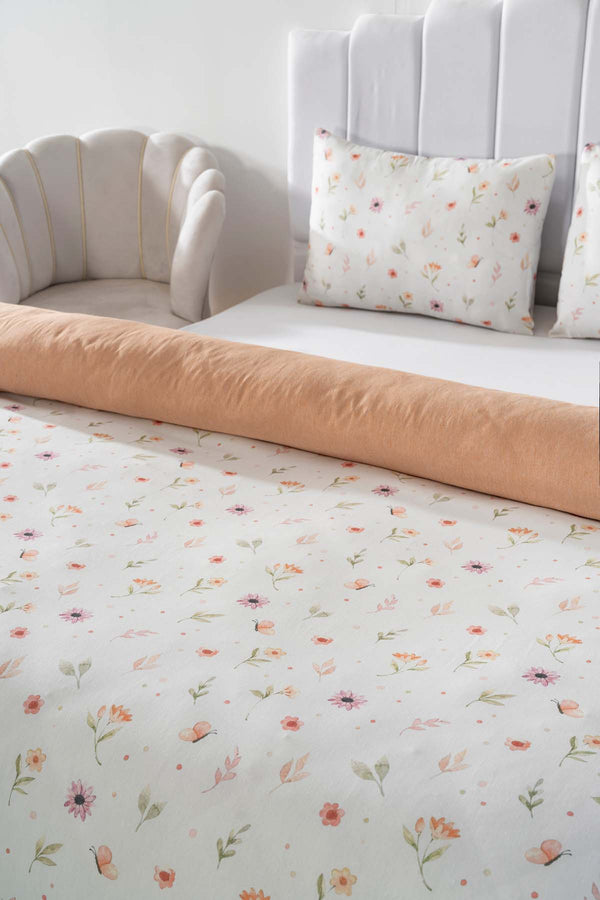 Soft Flower Single Duvet Cover Set – Cotton